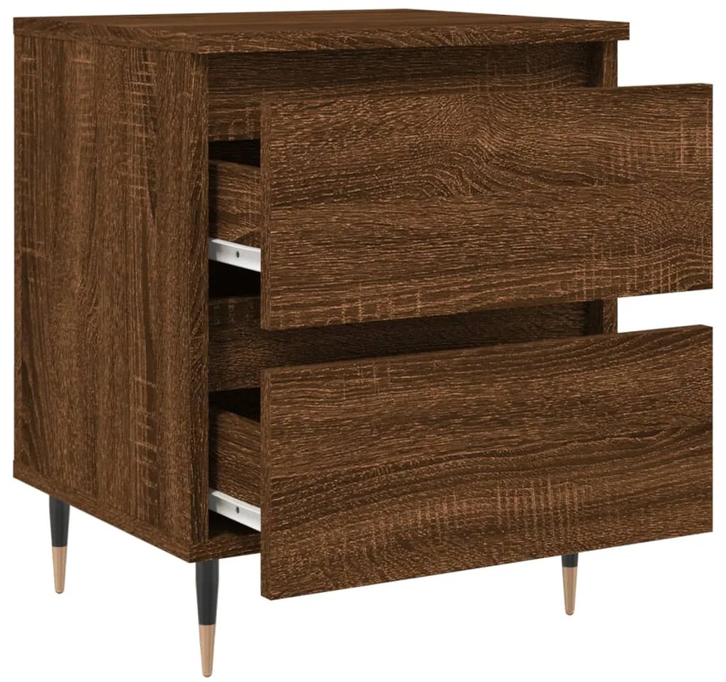 Mesa cabeceira 40x35x50 cm derivados madeira carvalho castanho
