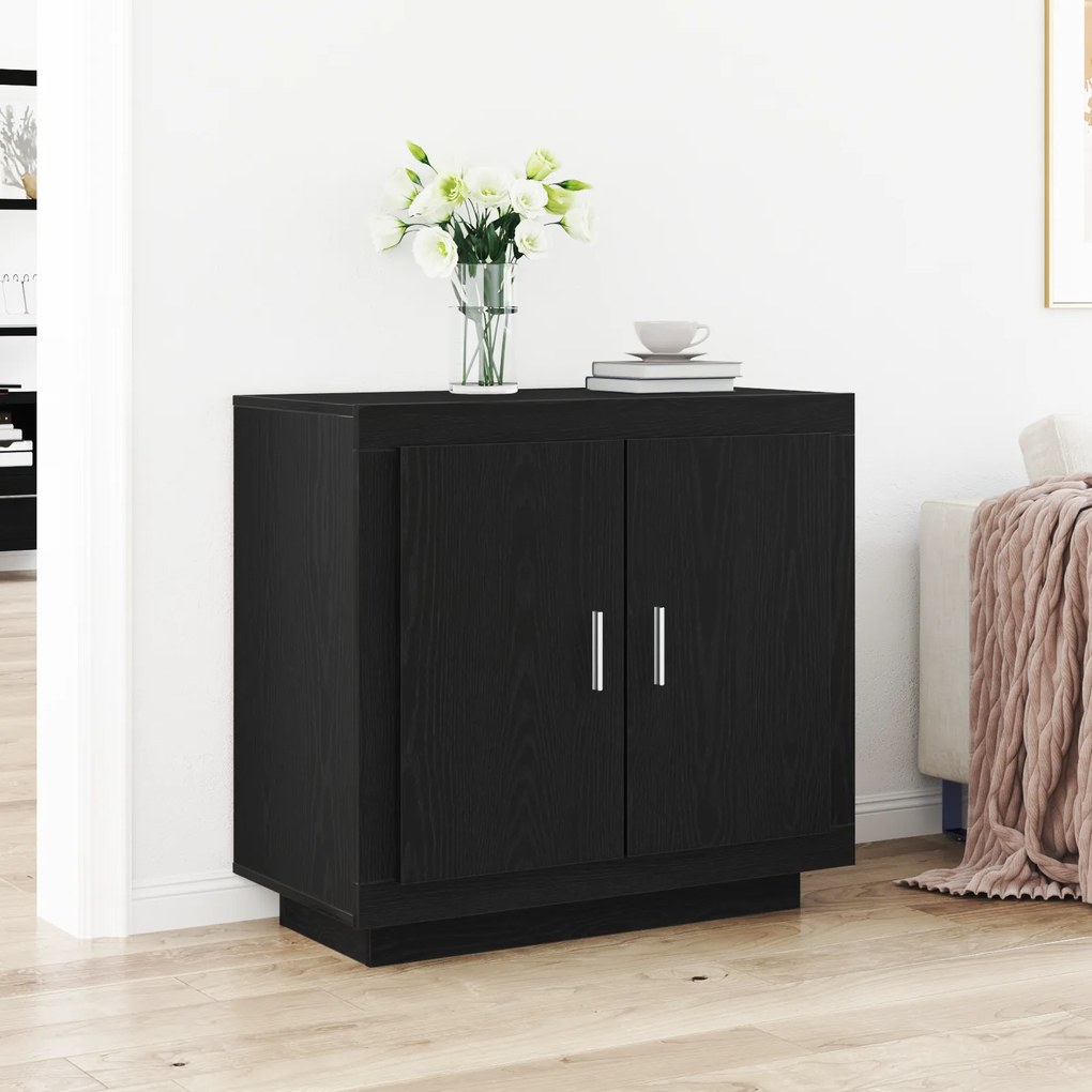 Buffet vidaXL Carvalho Preto 80x40x75 cm Madeira de Engenharia