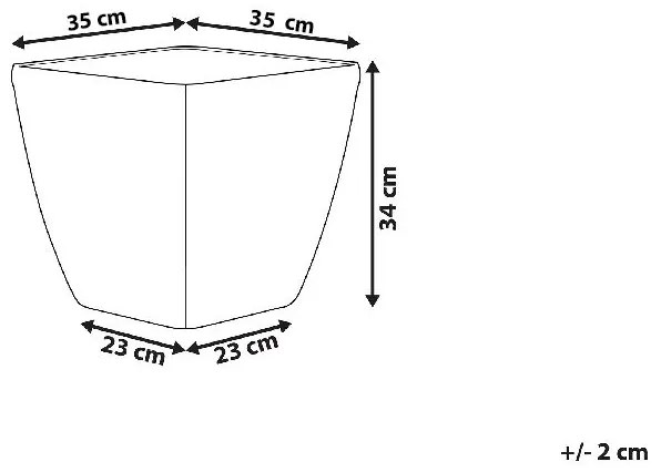 Vaso decorativo para plantas 35 x 35 x 34 cm prateado ASTRAS Beliani