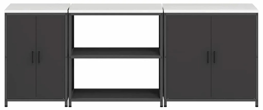 Conjunto de Armazenamento de Cozinha com prateleira Outros 3 pcs Preto