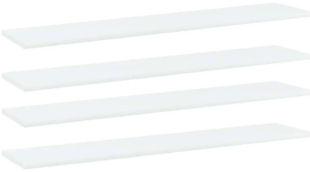 Prateleiras estante 4 pcs 100x20x1,5cm contraplacado branco