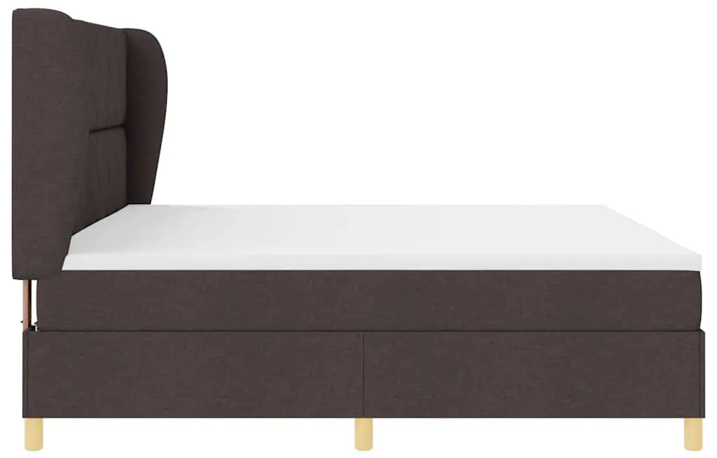 Cama Box Spring com Colchão vidaXL Castanho Escuro 200x200 cm Tecido