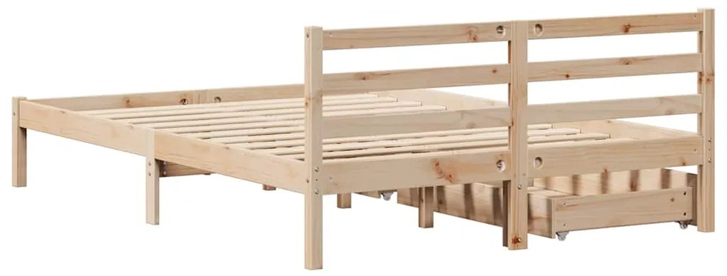 Cama sem colchão 140x200 cm madeira de pinho maciça