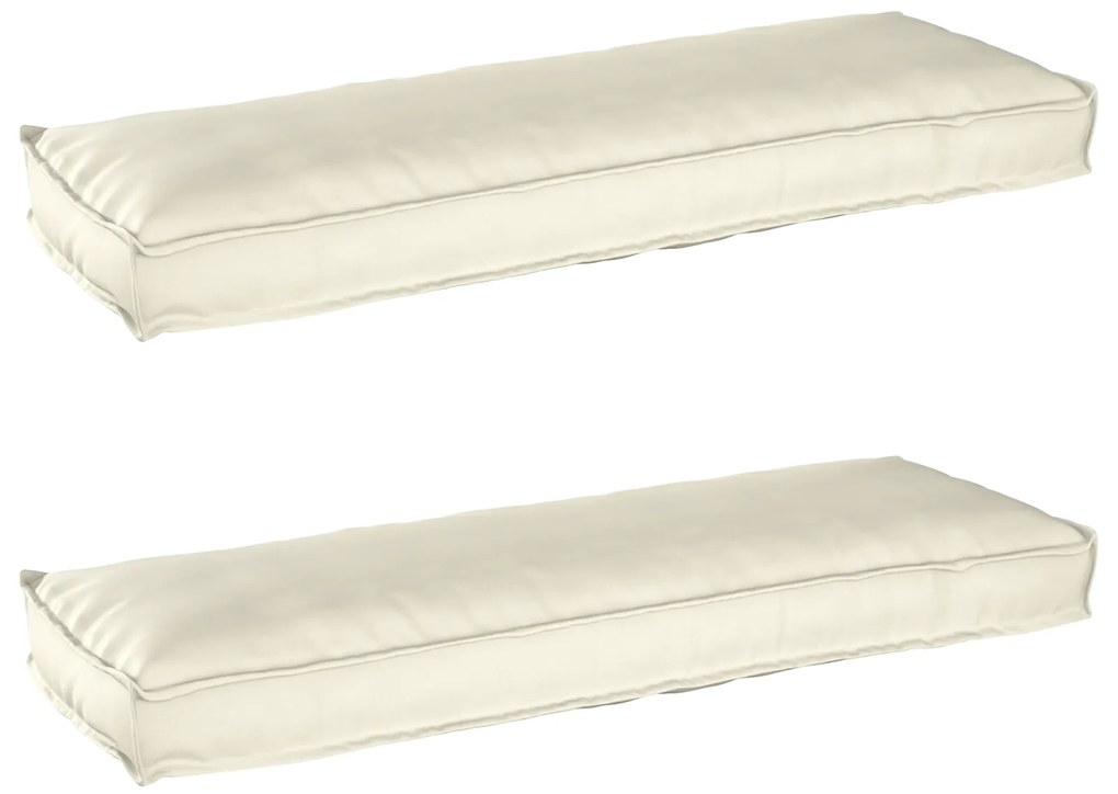 vidaXL Conjunto de Almofadas para Palete 2 pcs Creme 120 x 40 x 8 cm