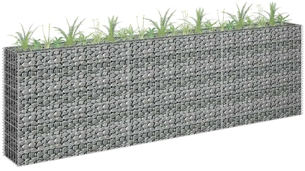 Canteiro elevado/cesto gabião 270x30x90 cm aço galvanizado