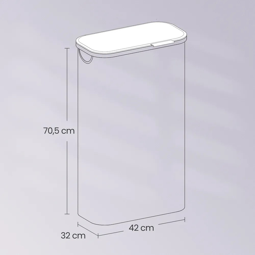 Cesto da roupa suja, cesto com tampa, 90 L castanho