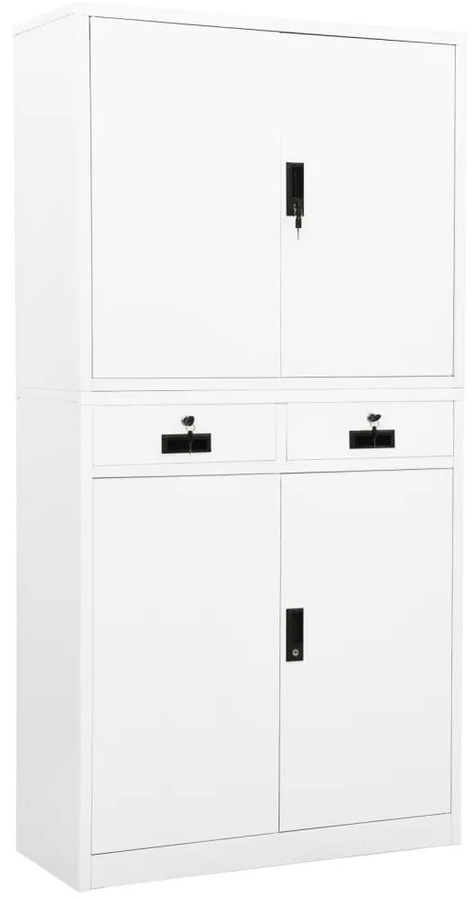 vidaXL Armário de escritório 90x40x180 cm aço branco