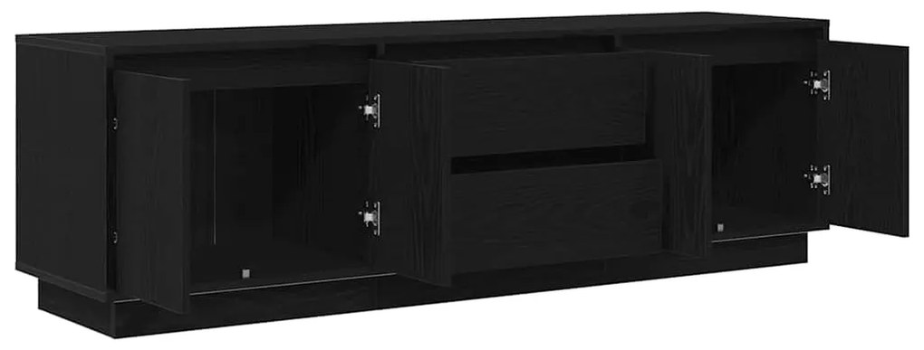 Móvel de TV com luzes LED 160,5x41x50 cm carvalho preto