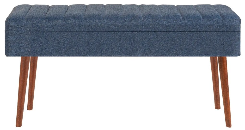 Conjunto de Mesa de Jantar Extensível Vina – Nogueira e Azul Escuro –