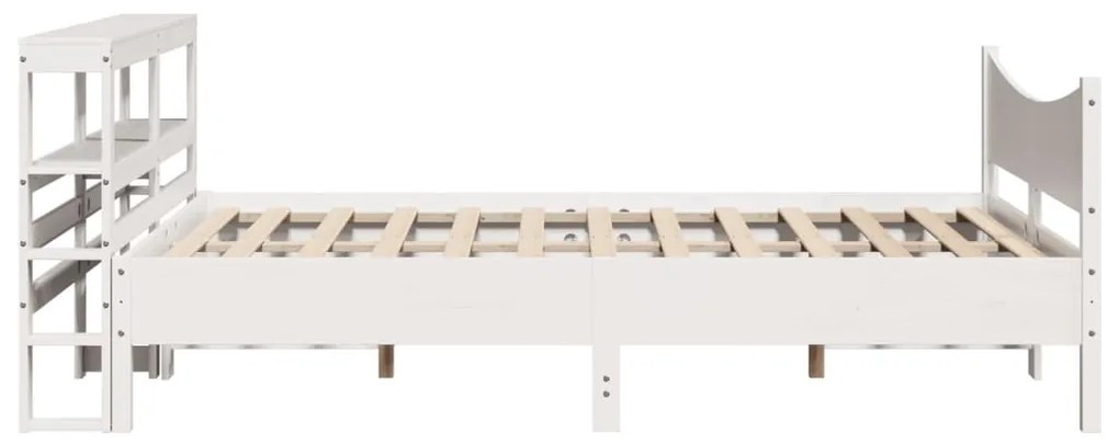 Estrutura cama c/ cabeceira 120x190 cm pinho maciço branco