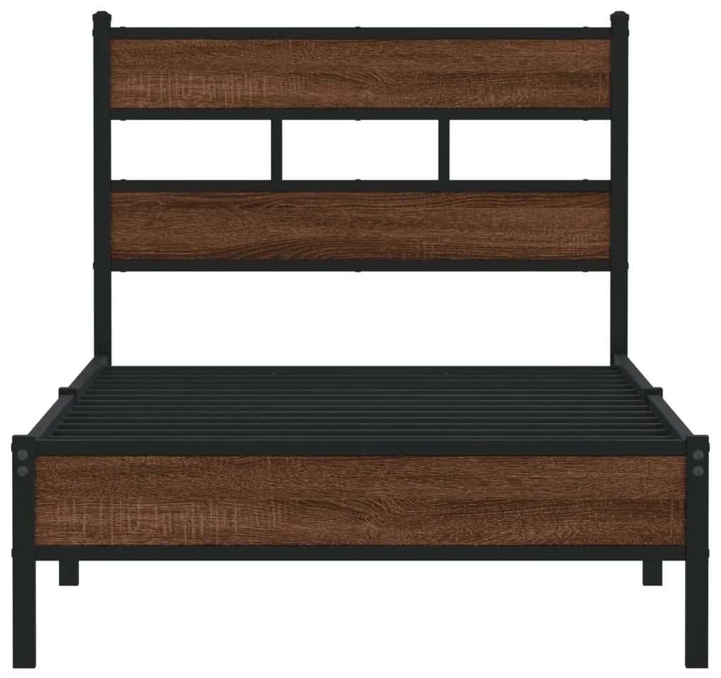 Estrutura cama s/ colchão derivados madeira carvalho castanho