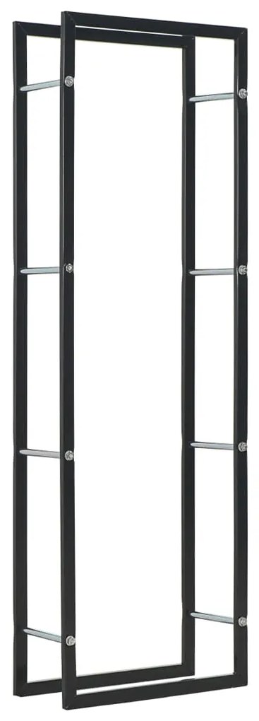 284699 vidaXL Suporte para lenha 50x20x150 cm aço preto