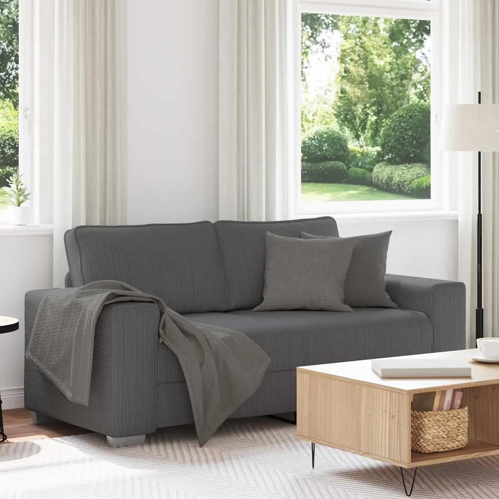 vidaXL Sofá-luvas 140 cm tecido corduroy cinzento-escuro