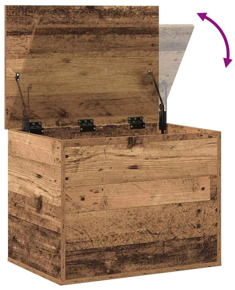 Baú de Armazenamento vidaXL com Tampa Madeira Velha 60x42x46 cm Madeir