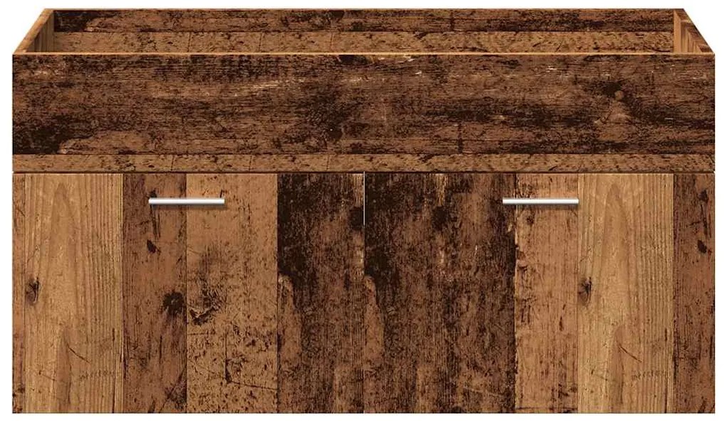 4 pcs conj. móveis casa banho derivados madeira madeira velha