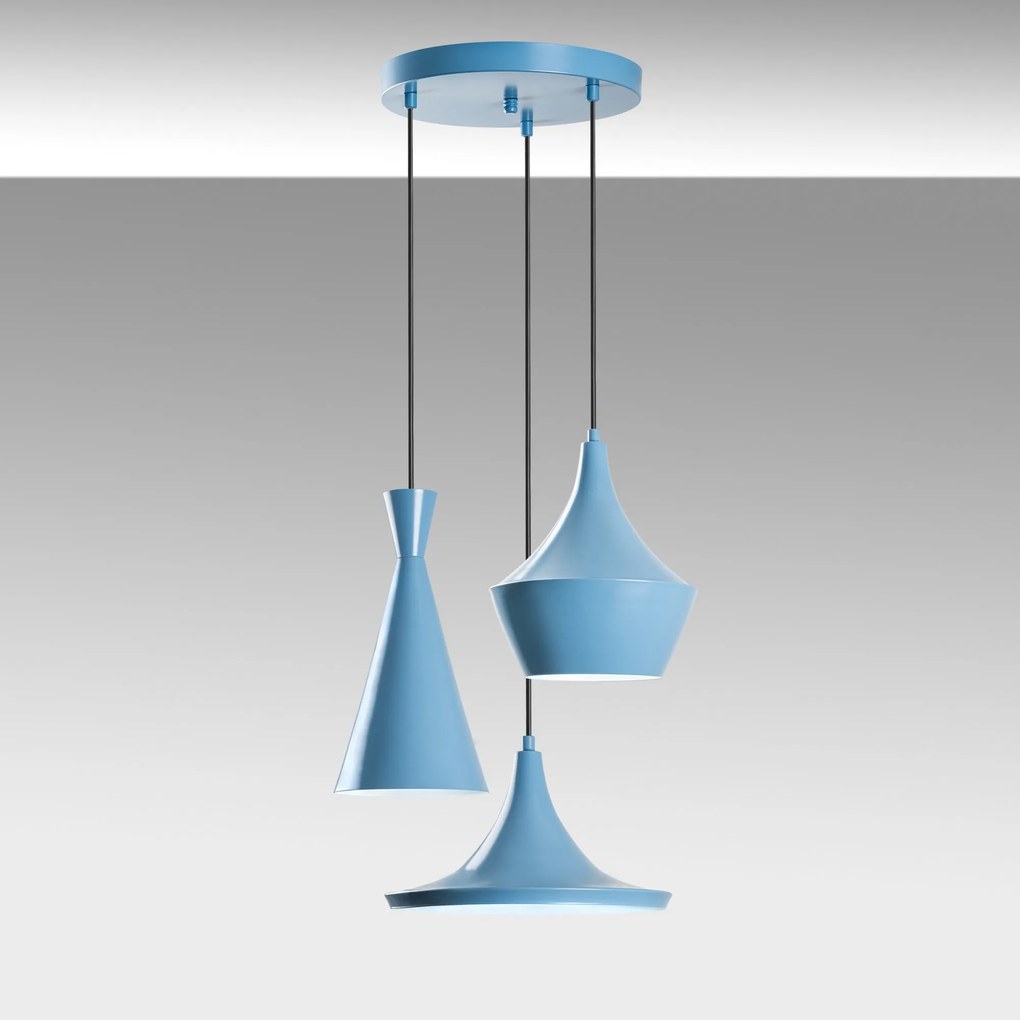 Candeeiro de Teto Tom – Azul Claro – Diâmetro 45 cm