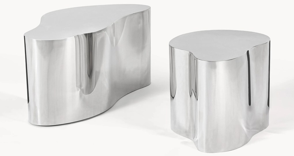 Mesa de apoio em metal com forma orgânica Dale, 2 uni.
