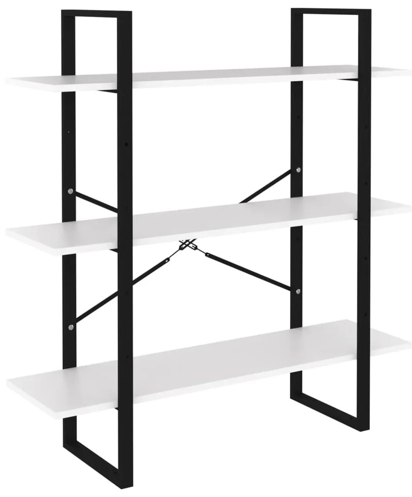 Estante Zaira com 5 Prateleiras - Branco e Preto - Design Industrial