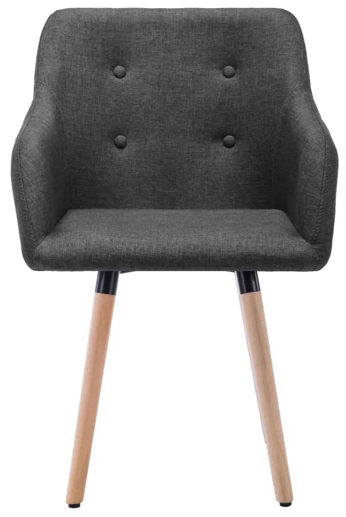Cadeiras de jantar 2 pcs tecido cinzento-escuro