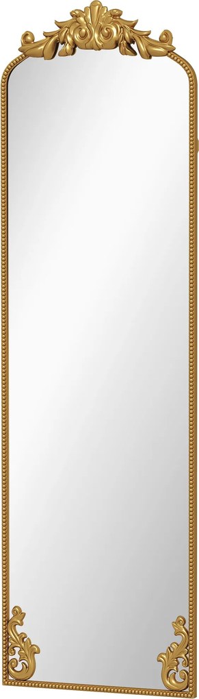 HOMCOM Espelho de Chão de Corpo Inteiro Estilo Barroco 50x160 cm Ouro | Aosom Portugal