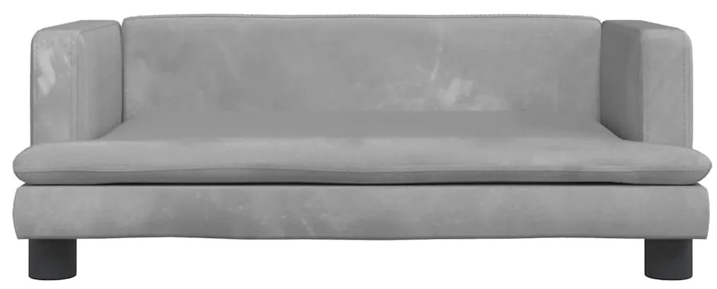 Cama para cães 80x45x30 cm veludo cinzento-claro