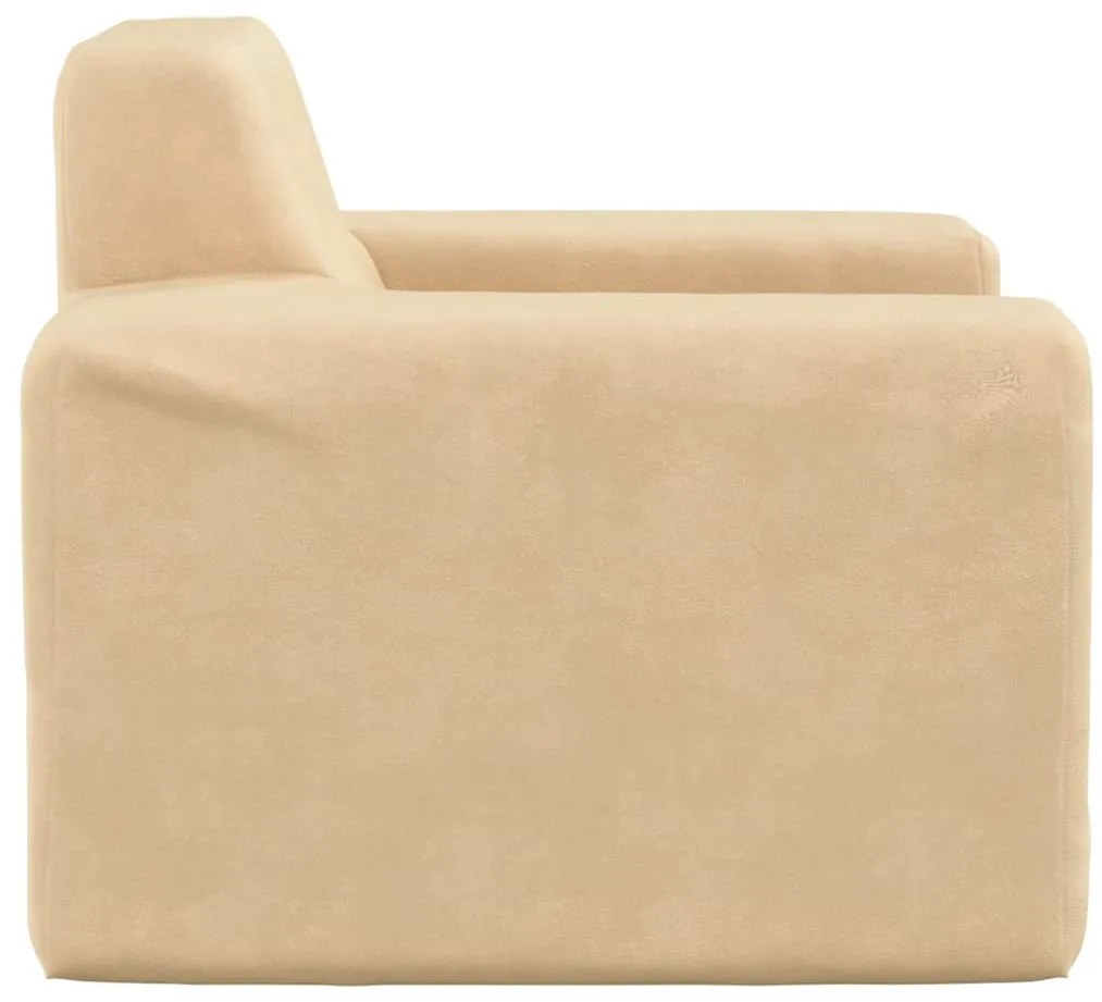 Sofá infantil pelúcia macia cor creme
