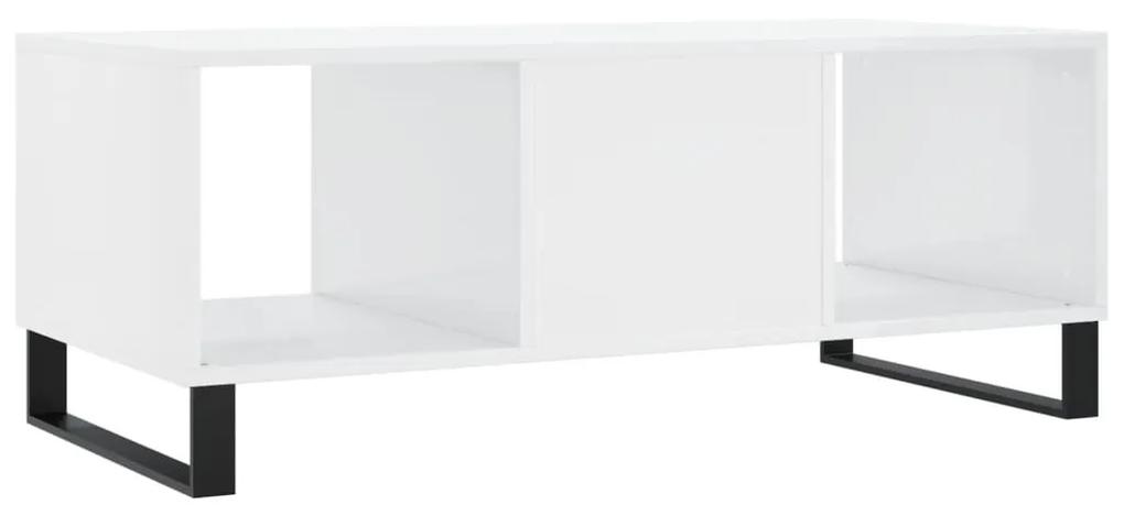 Mesa de centro 102x50x40 cm madeira processada branco brilhante