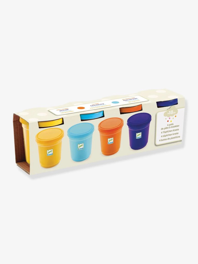 4 frascos de plasticina nature Montessori, da DJECO multicolor