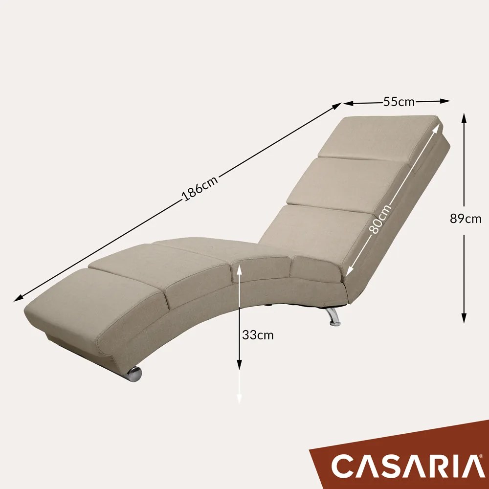 Poltrona London Sand com função de massagem e aquecimento 186 x 55 x 89 cm areia (aspeto de linho)