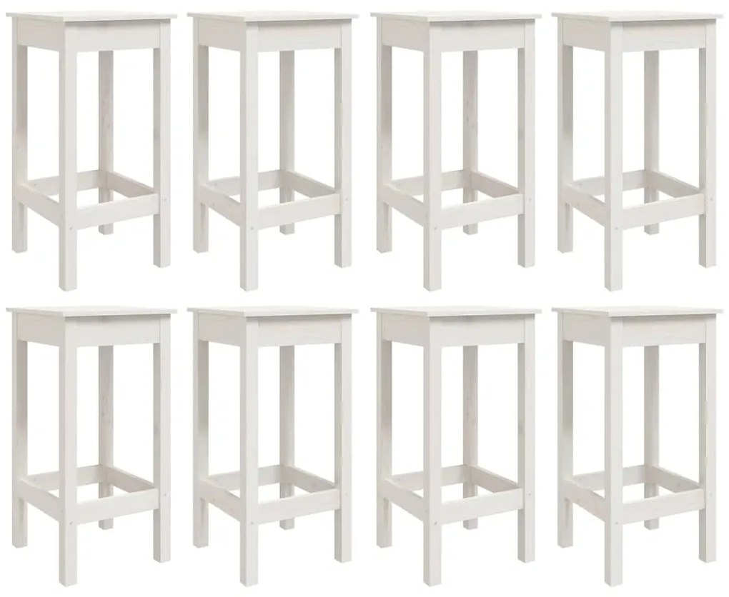 9 pcs conjunto de bar para jardim pinho maciço branco