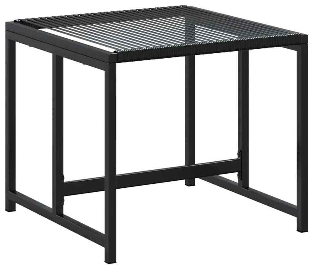 11 pcs conjunto de jantar para jardim vime PE preto