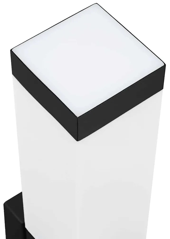 Luzes de Parede Externas com Sensor 2 pcs Preto Aço Inoxidável IP44