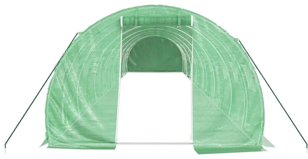 Estufa com estrutura de aço 42 m² 14x3x2 m verde