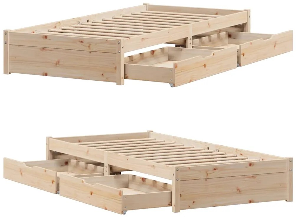 Cama sem colchão 90x190 cm madeira de pinho maciça
