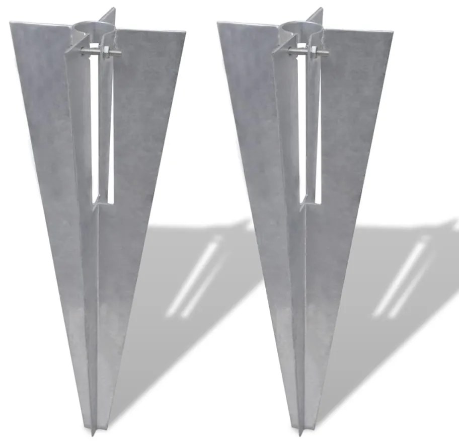 vidaXL Espetos para postes de cerca 2 pcs