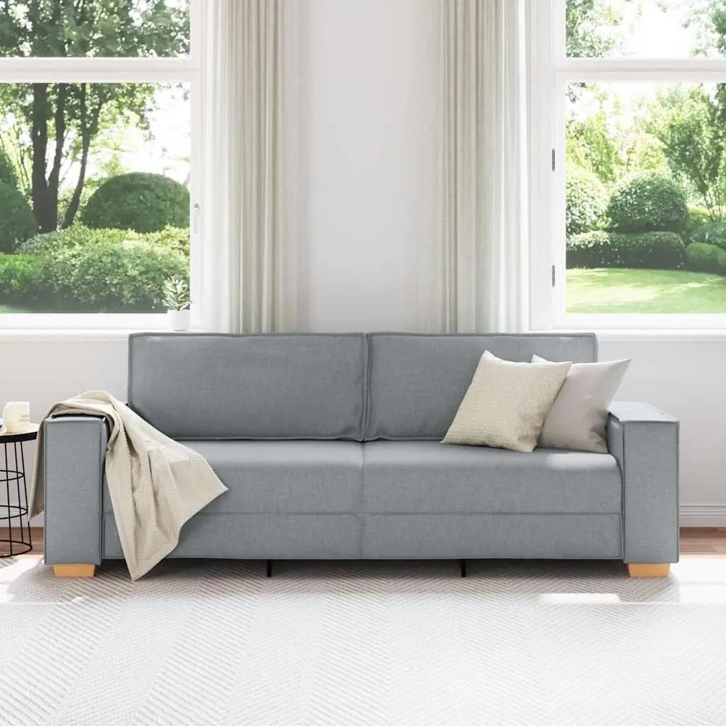 Sofá de 3 lugares cinza claro 180 cm Tecido