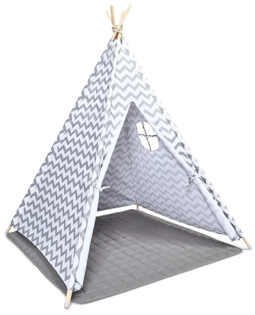 Tenda Portátil de Algodão para Crianças com Espessa Almofada de Pinho e Saco de Poliéster em estilo indiano para brincar e dormir 160 x 120 x 120 cm Branco
