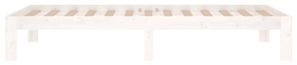 Estrutura de cama solteiro 90x190 cm madeira maciça branco