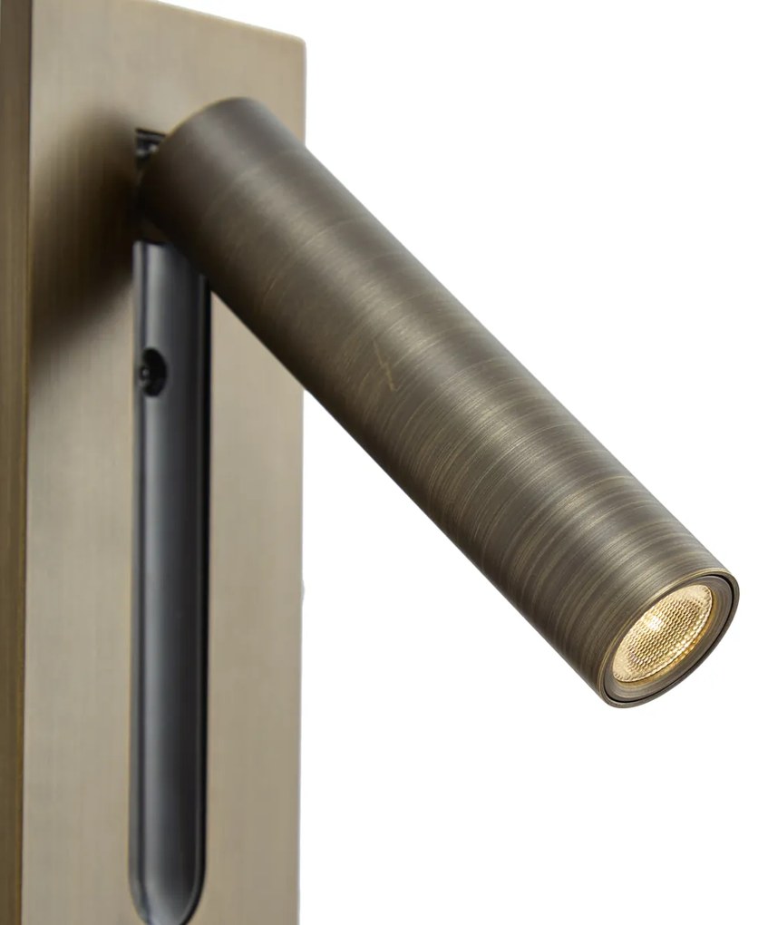 Candeeiro de Parede Moderno Bronze Escuro Incl. LED - Plaza Moderno