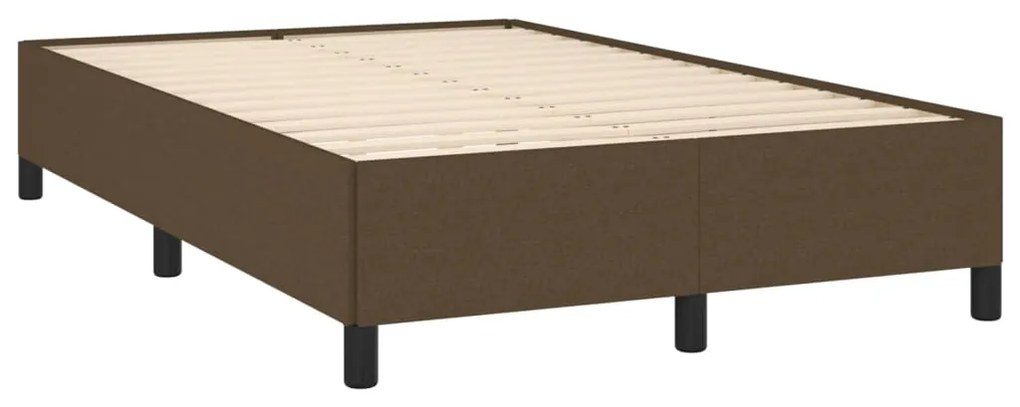 Cama box spring c/ colchão/LED 120x190cm tecido castanho-escuro