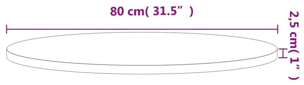Tampo de mesa redondo Ø80x2,5 cm madeira de faia maciça