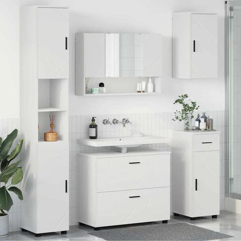 vidaXL Conjunto de Móveis para Banheiro 5 pcs Branco 30 x 35 x 192 cm