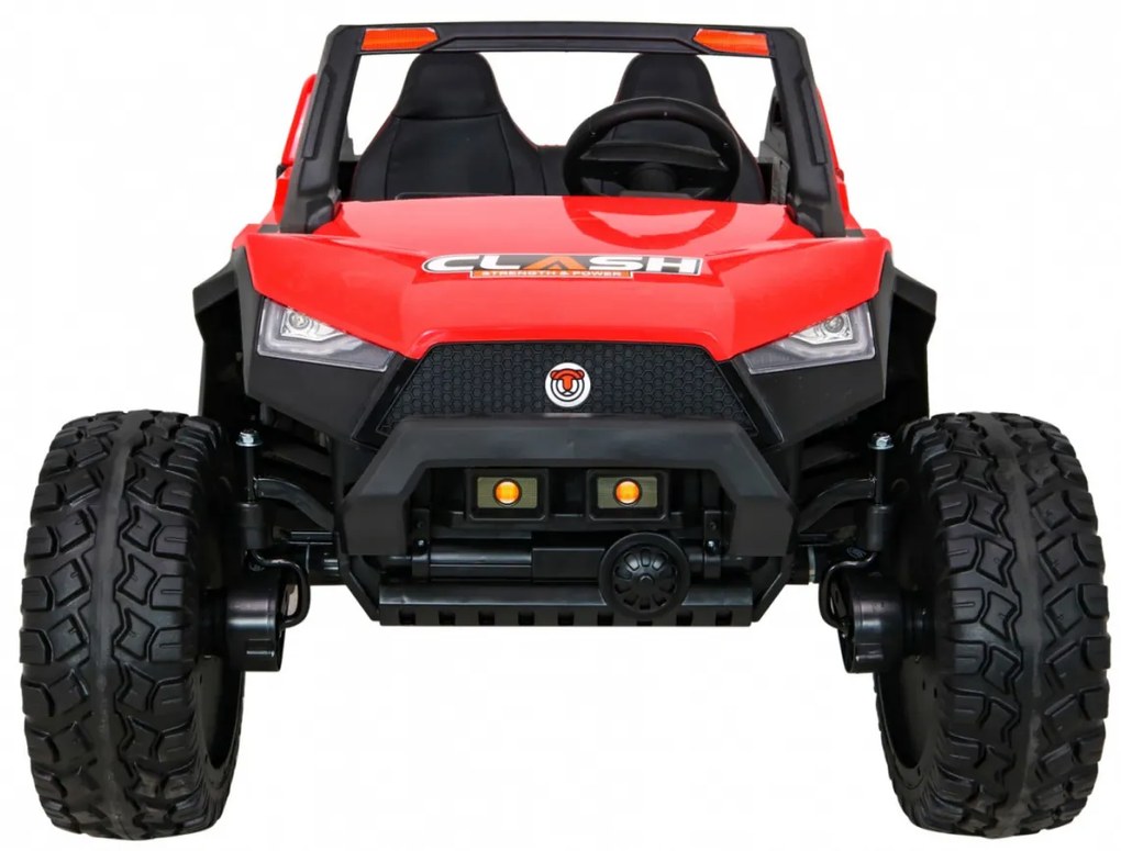 Buggy elétrico para Crianças 24V 4x4 2 Lugares Clash Rodas de EVA, Assento de couro Vermelho