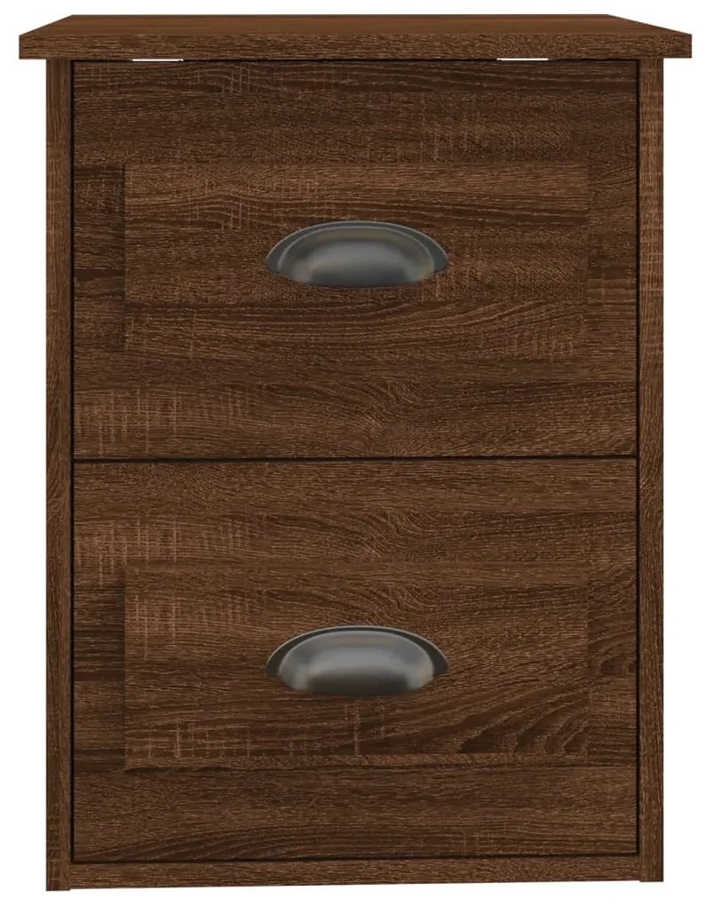 Mesas de cabeceira parede 2 pcs 41,5x36x53 cm carvalho castanho