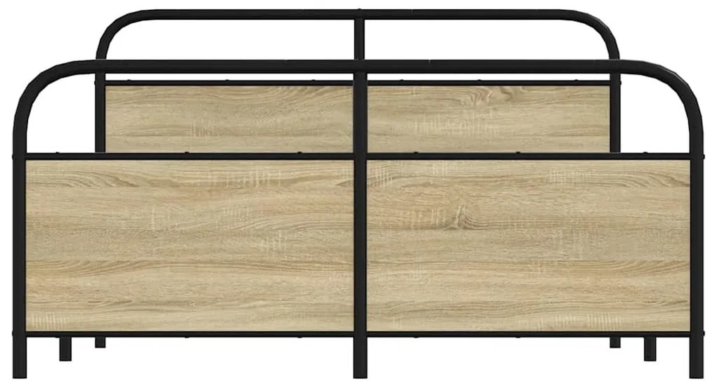 Estrutura de cama sem colchão 160x200cm metal carvalho sonoma