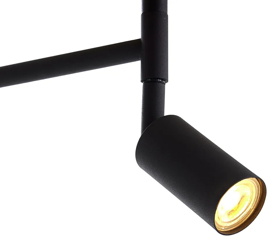 Candeeiro de pé preto com cúpula preta e luz de leitura ajustável - Ladas Retro,Clássico / Antigo
