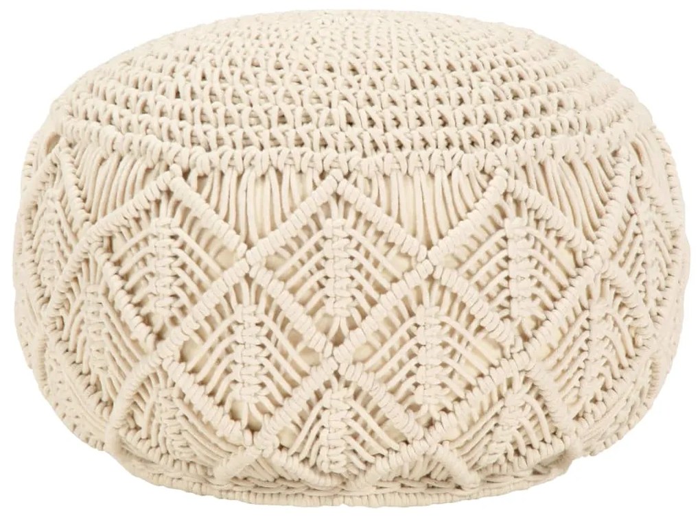 Pufe artesanal macramé 45x30 cm algodão