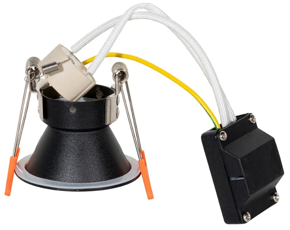Conjunto de 6 Focos de Encastrar Modernos Pretos com Dourado GU10 35mm IP44 - Dept