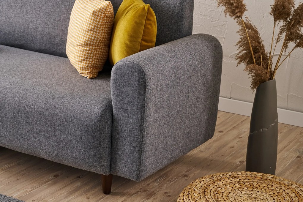 Sofá de 3 Lugares Noya – Cinzento – 220x87x70 cm