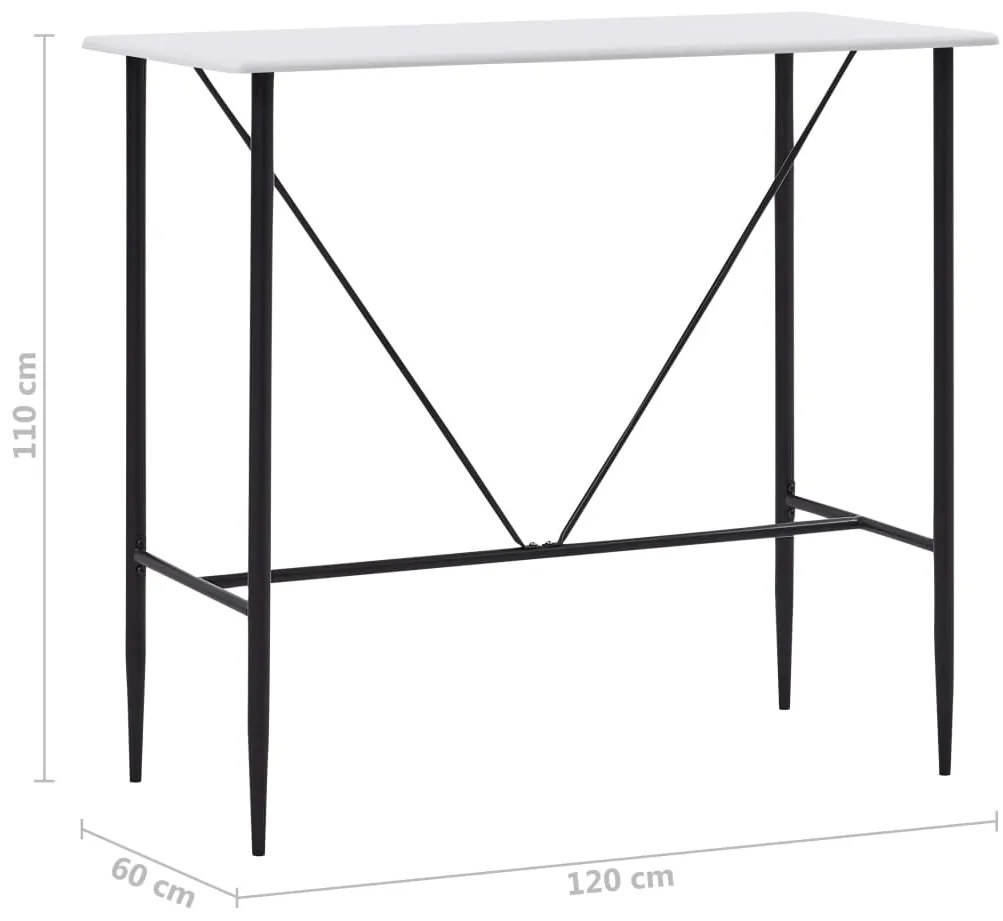 Mesa de bar 120x60x110 cm MDF branco